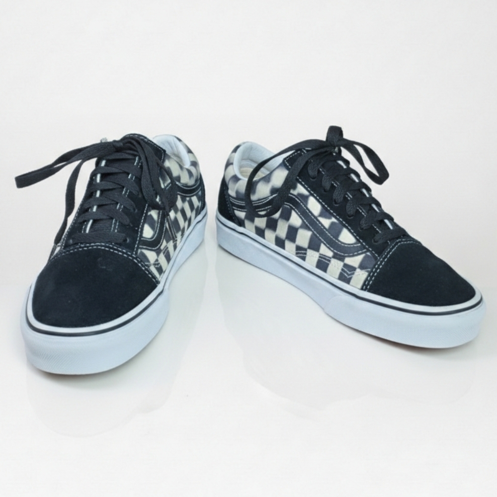 Vans W7.5/M6 Sneakers Checkerboard Black Suede Skateboard White Streetwear 90s